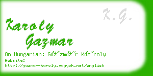 karoly gazmar business card